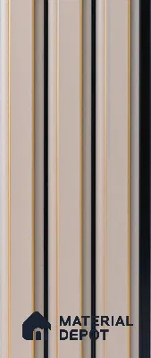 Beige Plain Colour Louver PN 05301 8 ft x 4.9 inch Charcoal Panel - 12 mm | Suitable for Feature Wall, TV Unit & Living Room | Width is Subjected to 5% Variation