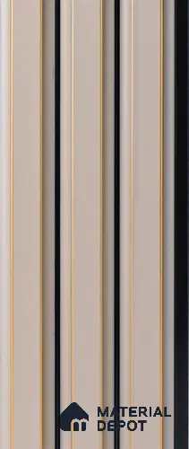Beige Plain Colour Louver PN 05301 8 ft x 4.9 inch Charcoal Panel - 12 mm | Suitable for Feature Wall, TV Unit & Living Room | Width is Subjected to 5% Variation
