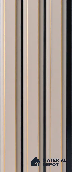 Beige Plain Colour Louver PN 05301 8 ft x 4.9 inch Charcoal Panel - 12 mm | Suitable for Feature Wall, TV Unit & Living Room | Width is Subjected to 5% Variation