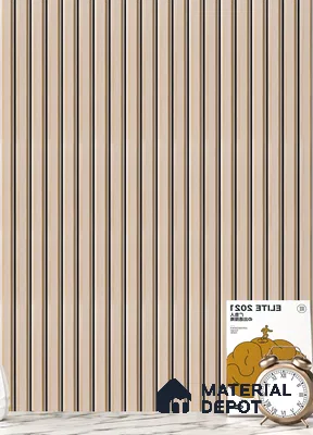 Beige Plain Colour Louver PN 05301 8 ft x 4.9 inch Charcoal Panel - 12 mm | Suitable for Feature Wall, TV Unit & Living Room | Width is Subjected to 5% Variation