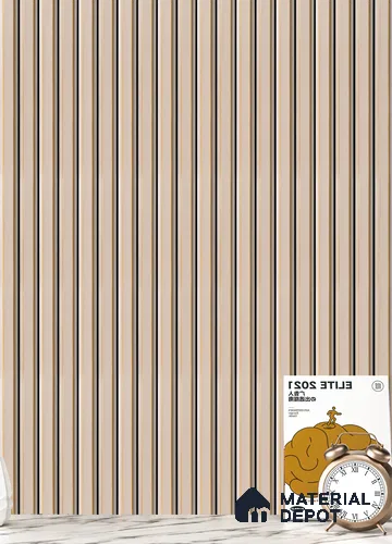 Beige Plain Colour Louver PN 05301 8 ft x 4.9 inch Charcoal Panel - 12 mm | Suitable for Feature Wall, TV Unit & Living Room | Width is Subjected to 5% Variation