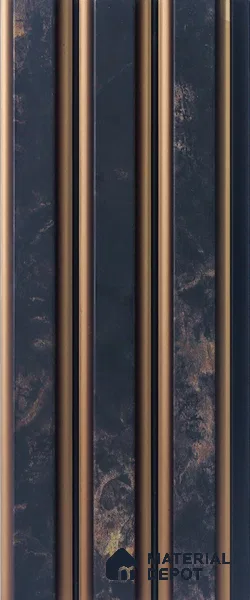 Black Marble Louver PN 05302 8 ft x 4.9 inch Charcoal Panel - 12 mm | Suitable for Feature Wall, TV Unit & Living Room | Width is Subjected to 5% Variation