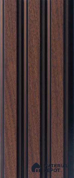 Brown Wooden Louver PN 05303 8 ft x 4.9 inch Charcoal Panel - 12 mm | Suitable for Feature Wall, TV Unit & Living Room | Width is Subjected to 5% Variation