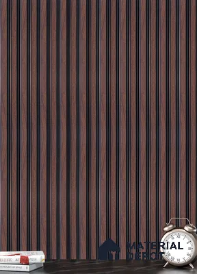 Brown Wooden Louver PN 05303 8 ft x 4.9 inch Charcoal Panel - 12 mm | Suitable for Feature Wall, TV Unit & Living Room | Width is Subjected to 5% Variation