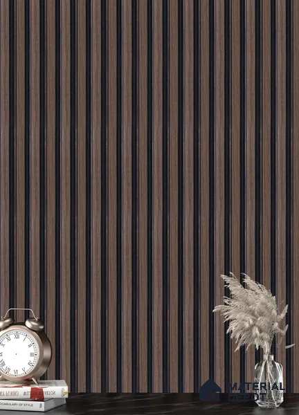 Brown Wooden Louver PN 05304 8 ft x 4.9 inch Charcoal Panel - 12 mm | Suitable for Feature Wall, TV Unit & Living Room | Width is Subjected to 5% Variation