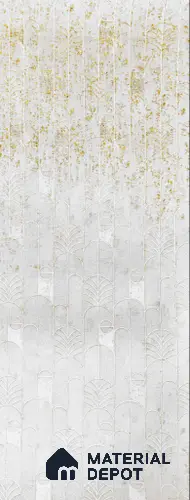 White Patterned Look PN 01570 8 ft x 4 ft Velvet Finish Decorative Wall Panel | Suitable for Feature Wall, TV Unit & Living Room | Plywood backing is Necessary | Width is Subjected to 5% Variation
