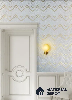 White Patterned Look PN 01582 8 ft x 4 ft Velvet Finish Decorative Wall Panel | Suitable for Feature Wall, TV Unit & Living Room | Plywood backing is Necessary | Width is Subjected to 5% Variation
