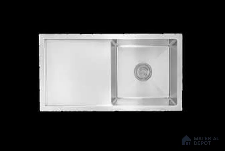 Avyra Sink SK 00008 Silver Drainboard 915 x 508 x 225 mm Rectangular Stainless Steel Brush Finish Kitchen Sink - 225 mm | Suitable For Bathroom, Vanity & Utility Areas