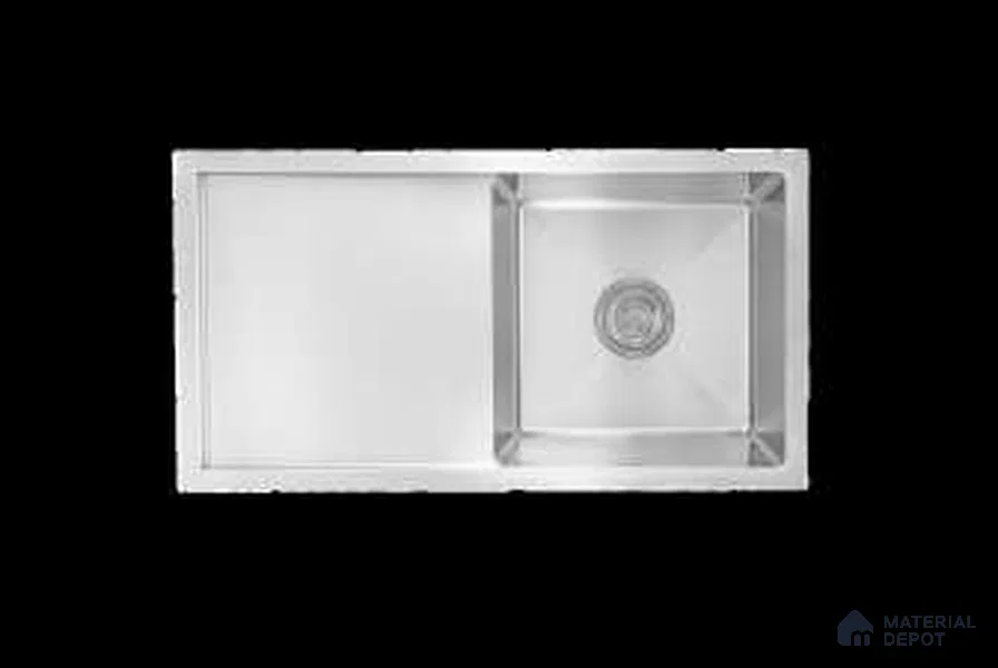 Avyra Sink SK 00008 Silver Drainboard 915 x 508 x 225 mm Rectangular Stainless Steel Brush Finish Kitchen Sink - 225 mm | Suitable For Bathroom, Vanity & Utility Areas