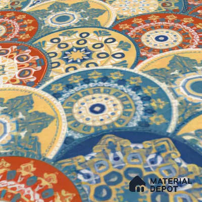 Moroccan Floor & Wall Tile TL 04384 Jaipuri Orange 1 ft x 1 ft Matte Finish Ceramic Tile - 9 mm | Suitable For Kitchen, Bathroom, Accent/Feature Wall | Please Expect a Slight Variation of Pattern