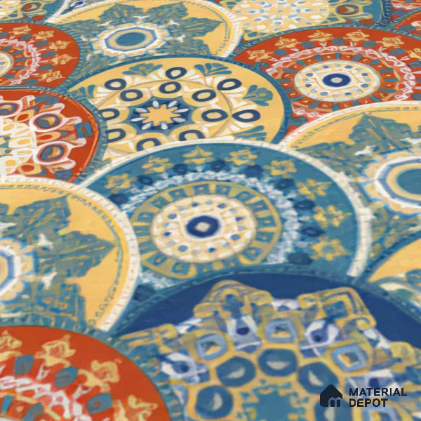 Moroccan Floor & Wall Tile TL 04384 Jaipuri Orange 1 ft x 1 ft Matte Finish Ceramic Tile - 9 mm | Suitable For Kitchen, Bathroom, Accent/Feature Wall | Please Expect a Slight Variation of Pattern