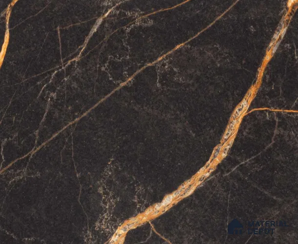 Black Marble Look 9297 SHG 8 ft x 4 ft High Gloss Finish Decorative Laminate - 1 mm | Suitable for TV Unit, Wardrobe, Kitchen Cabinets