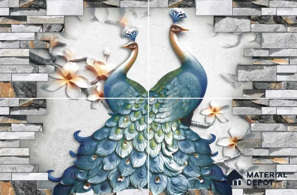 TL 02440 Mild Peacock 450 x 300 mm Sugar Finish Elevation Wall Tile - 8 mm