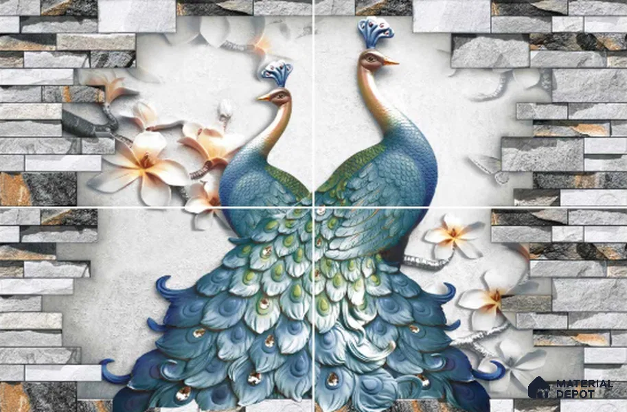 TL 02440 Mild Peacock 450 x 300 mm Sugar Finish Elevation Wall Tile - 8 mm
