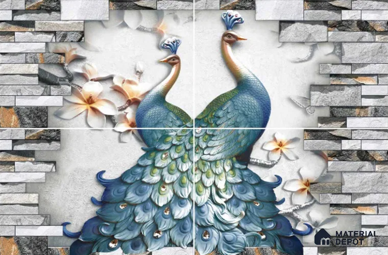 TL 02440 Mild Peacock 450 x 300 mm Sugar Finish Elevation Wall Tile - 8 mm