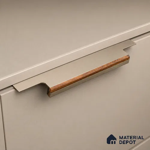 Ottr Aluminium Profile Handle HA 00336 S Champagne Wood Finish - 24in | 2 Years Warranty