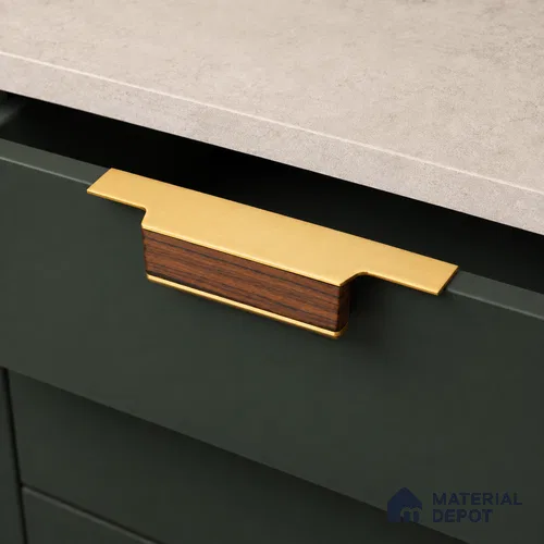 Ottr Aluminium Profile Handle HA 00337 E PVD Gold Wood Finish - 36in | 2 Years Warranty