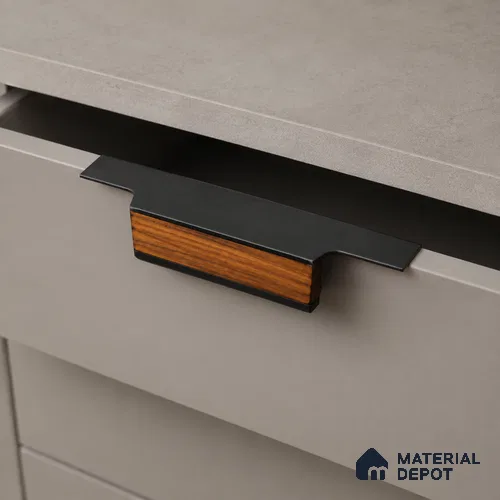 Ottr Aluminium Profile Handle HA 00337 O Black Wood Finish - 36in | 2 Years Warranty