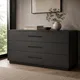 HA 00190 F Ottr Concealed Handle Black Finish 12in â black handles on dark chest of drawers