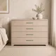 HA 00190 L Ottr Concealed Handle Grey Finish 18in â sage green handles on light wood chest of drawers