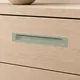 HA 00190 T Ottr Concealed Handle Green Finish 18in â close-up of green handle on light oak drawer