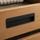 HA 00193 N Ottr Concealed Handle Black Dual Tone Finish 96mm â close-up of black handle on oak drawer