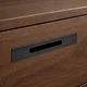 HA 00198 L Ottr Concealed Handle Black Dual Tone Finish 12in â close-up of black handle on walnut drawer