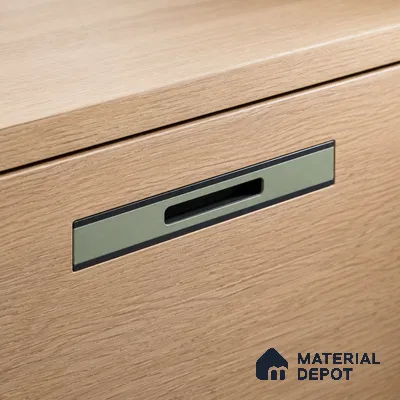 Ottr Aluminium Concealed Handle HA 00198 P Green Black Finish - 8in | 2 Years Warranty