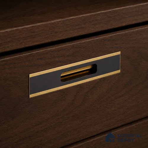 Ottr Aluminium Concealed Handle HA 00198 D Black PVD Gold Finish - 24in | 2 Years Warranty
