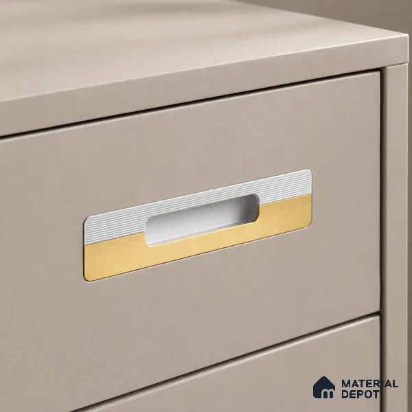 Ottr Aluminium Concealed Handle HA 00200 P PVD Gold White Finish - 8in | 2 Years Warranty