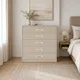 HA 00200 T Ottr Concealed Handle Pvd Gold White Finish 36in â white and gold handles on taupe chest of drawers