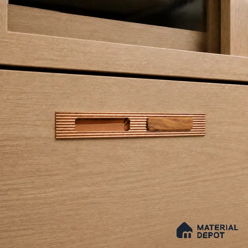 Ottr Aluminium Concealed Handle HA 00206 C PVD Rose Gold Wood Finish - 450mm | 2 Years Warranty