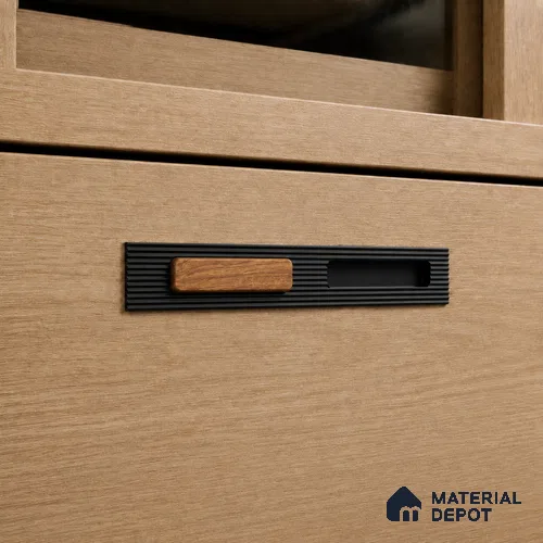 Ottr Aluminium Concealed Handle HA 00206 K Black Wood Finish - 200mm | 2 Years Warranty