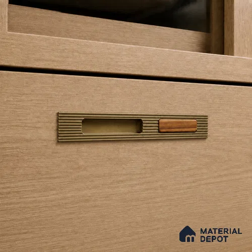 Ottr Aluminium Concealed Handle HA 00206 P Champagne Wood Finish - 200mm | 2 Years Warranty