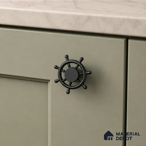 Ottr Zinc Knob HA 00222 B Green Black Finish - Standard | 2 Years Warranty