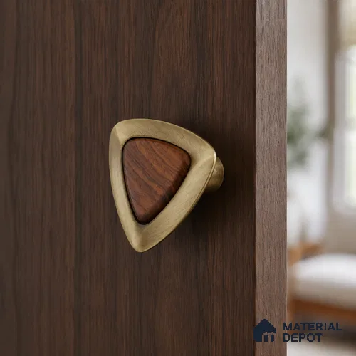 Ottr Zinc Knob HA 00227 C Antique Brass Wood Finish - Standard | 2 Years Warranty
