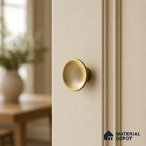 Ottr Stainless Steel Knob HA 00253 H Antique Brass Finish - 2in | 2 Years Warranty
