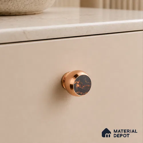 Ottr Stainless Steel Knob HA 00257 PVD Rose Gold Finish - Standard | 2 Years Warranty