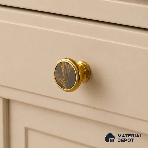 Ottr Stainless Steel Knob HA 00258 B PVD Gold Finish - Standard | 2 Years Warranty