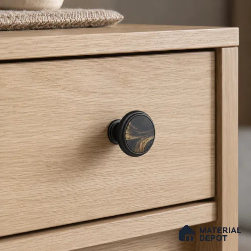 Ottr Stainless Steel Knob HA 00258 D Black Finish - Standard | 2 Years Warranty