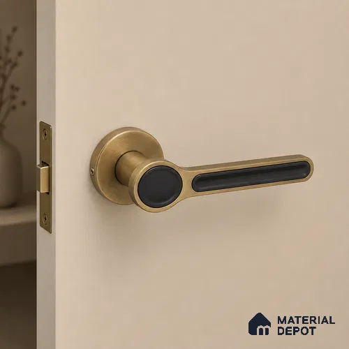 Ottr Zinc Mortise Handle HA 00296 Antique Brass Black Finish Rose Mount | 2 Years Warranty