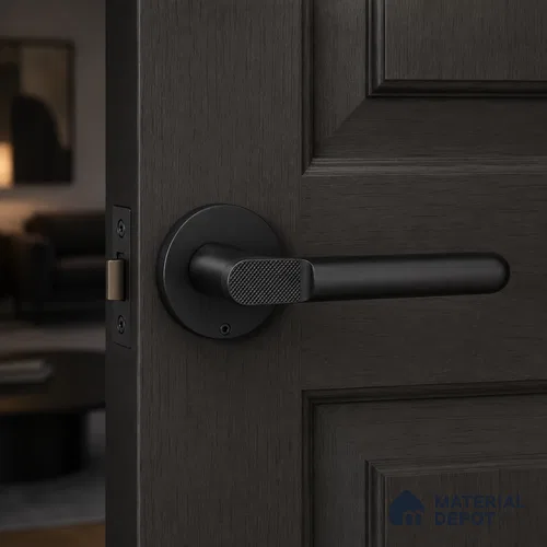 Ottr Zinc Mortise Handle HA 00297 B Black Finish Rose Mount | 2 Years Warranty