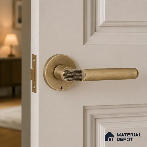 Ottr Zinc Mortise Handle HA 00297 Antique Brass Finish Rose Mount | 2 Years Warranty