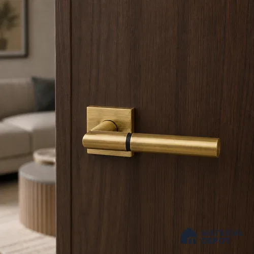 Ottr Brass Mortise Handle HA 00316 D Antique Brass Black Finish Plate Mount | 2 Years Warranty