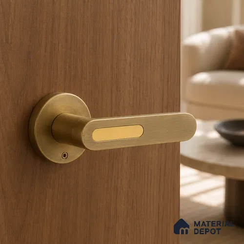Ottr Stainless Steel Mortise Handle HA 00321 F Antique Brass Gold Finish Plate Mount | 2 Years Warranty