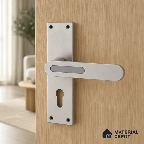 Ottr Stainless Steel Mortise Handle HA 00321 B Stainless Steel Matte Black Finish Plate Mount | 2 Years Warranty
