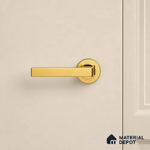 Ottr Stainless Steel Mortise Handle HA 00322 H PVD Gold Finish Plate Mount | 2 Years Warranty