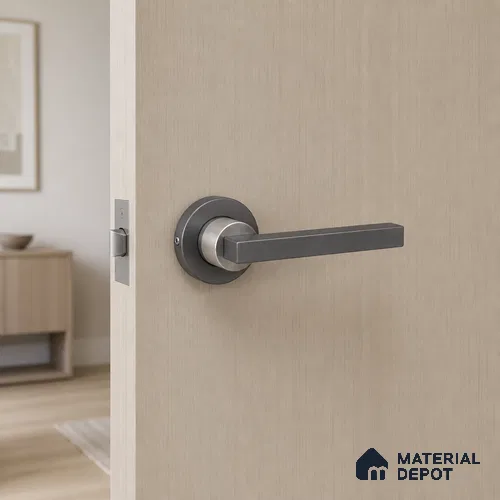 Ottr Stainless Steel Mortise Handle HA 00323 F PVD Gunmetal Black Nickel Black Finish Plate Mount | 2 Years Warranty