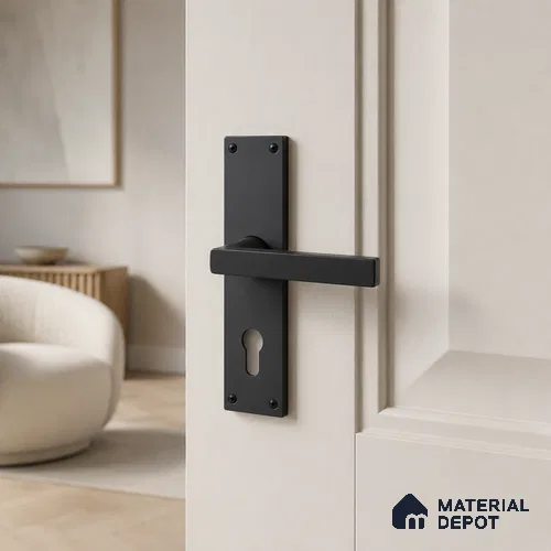 Ottr Stainless Steel Mortise Handle HA 00323 D Black Dual Tone Finish Plate Mount | 2 Years Warranty