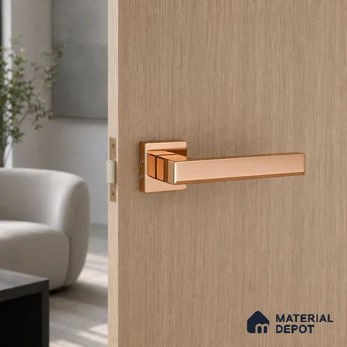 Ottr Stainless Steel Mortise Handle HA 00326 I PVD Rose Gold Finish Plate Mount | 2 Years Warranty